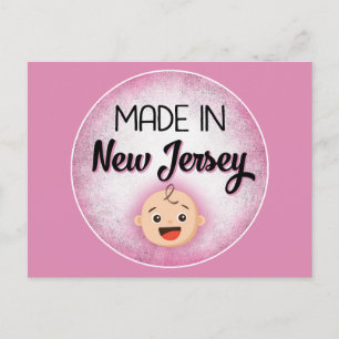 Carte postale New Jersey Baby Funny Pink New Girl