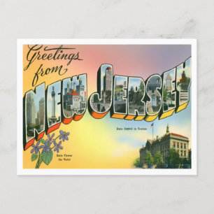 Carte postale New Jersey Big Letters