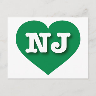 Carte Postale New Jersey Green Heart - J'aime NJ