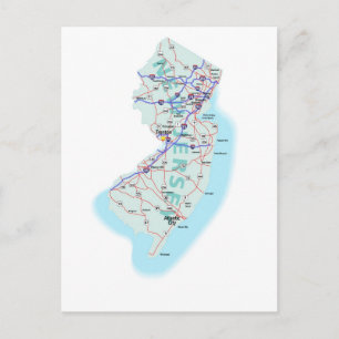 Carte postale New Jersey Interstate Map