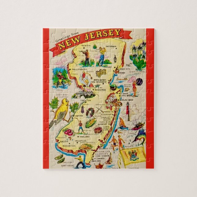 Carte postale New Jersey Jigsaw Puzzle (Vertical)