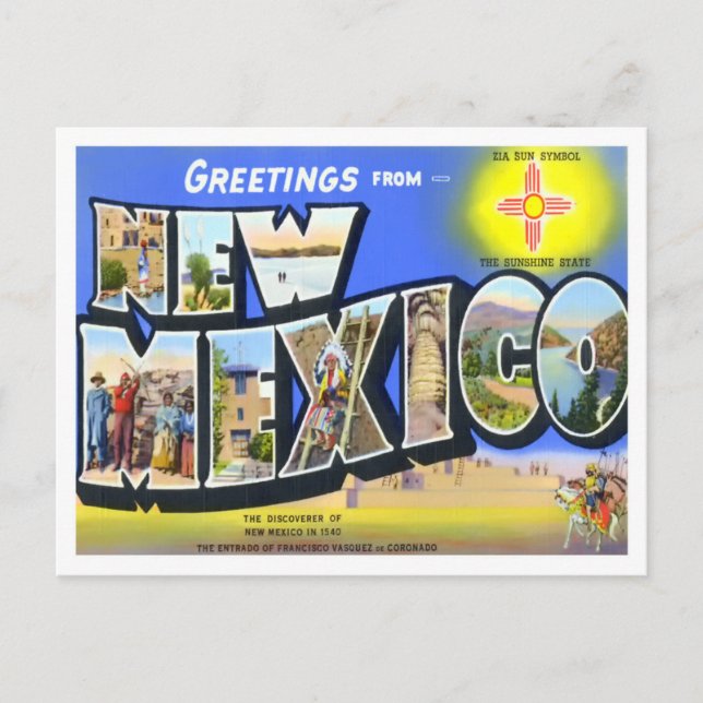 Carte postale New Mexico Big Letters (Devant)