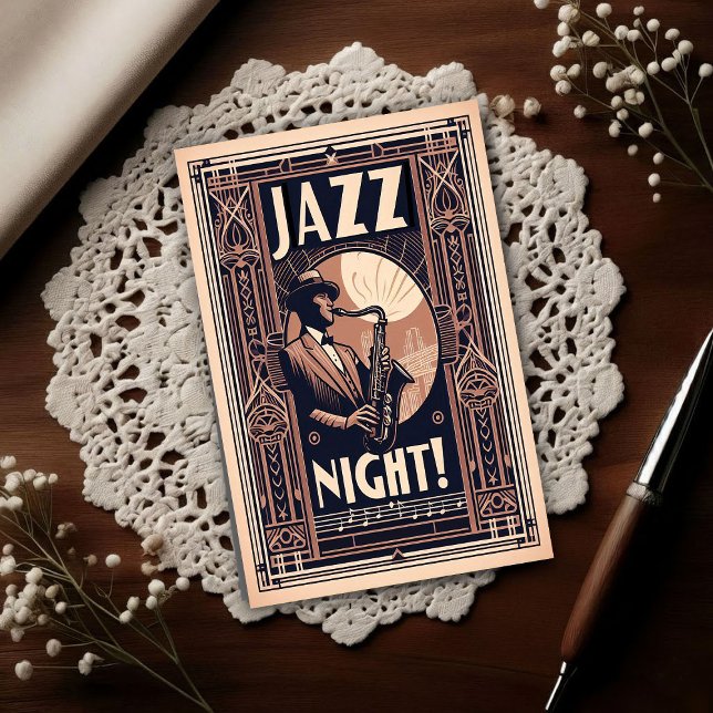 Carte Postale New Orleans Jazz Night – Vintage Art  (Créateur téléchargé)