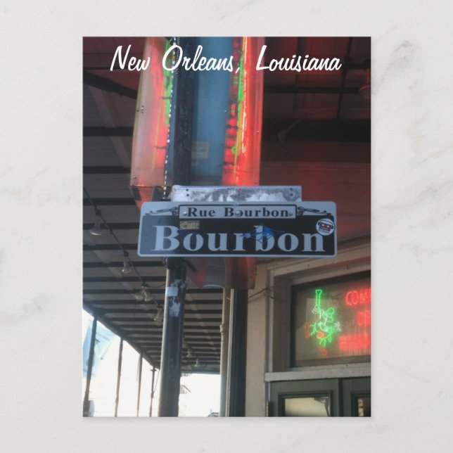 Carte postale New Orleans Louisiana Bourbon Street (Devant)