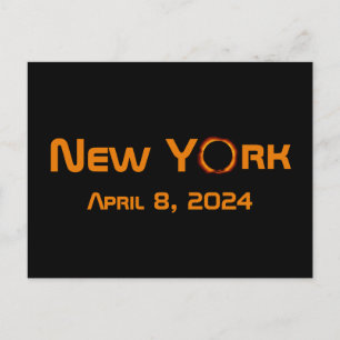 Carte Postale New York 2024 Éclipse solaire totale