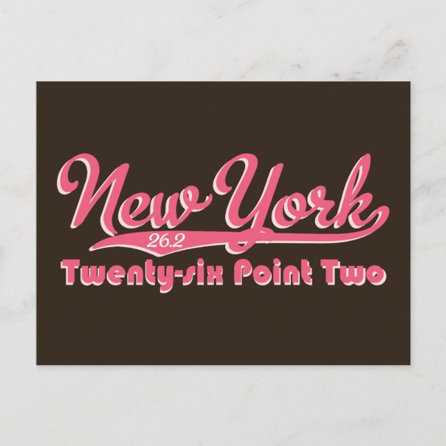 Carte postale New York 26.2 Marathon rose (Devant)