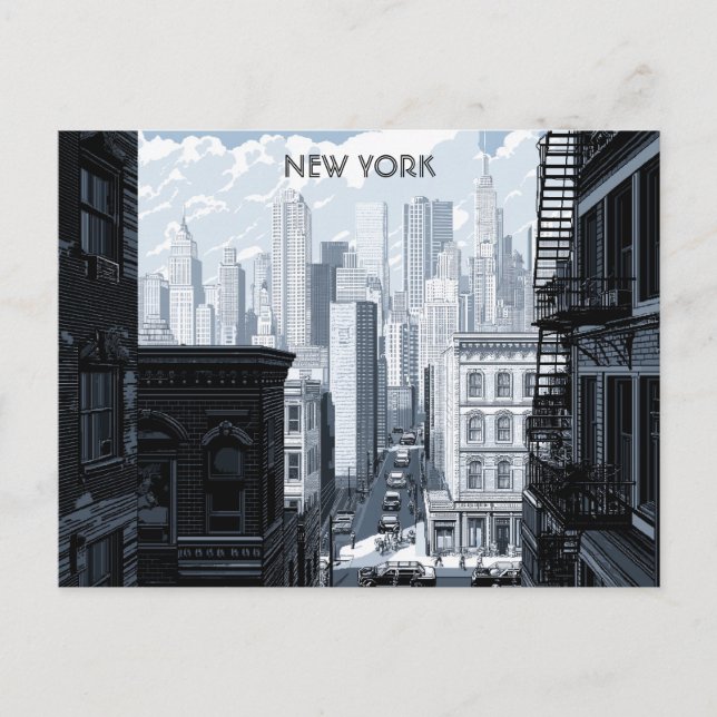 Carte postale New York Black and White Travel (Devant)