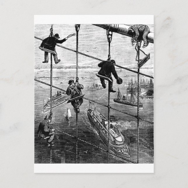 Carte Postale New York, Booklyn Bridge, 1883 (Devant)