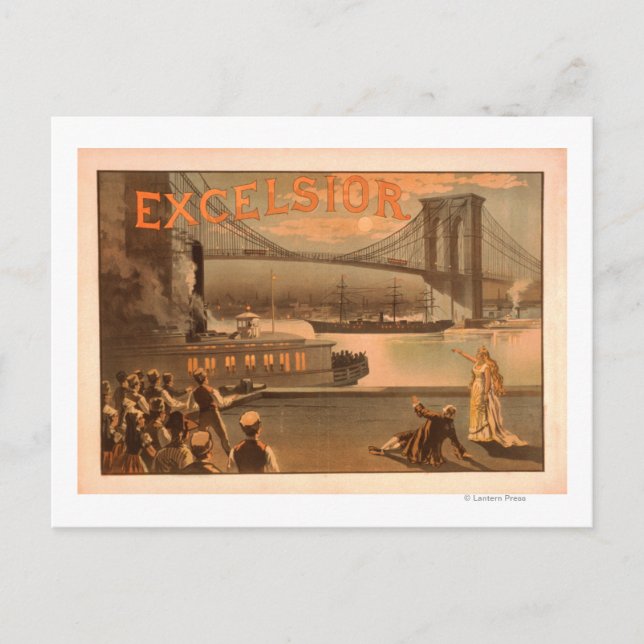 Carte Postale New York City Brooklyn Bridge "Excelsior" (Devant)