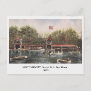 Carte Postale NEW YORK CITY Central Park Boat House ancienne car