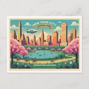 Carte Postale New York City, Central Park Printemps