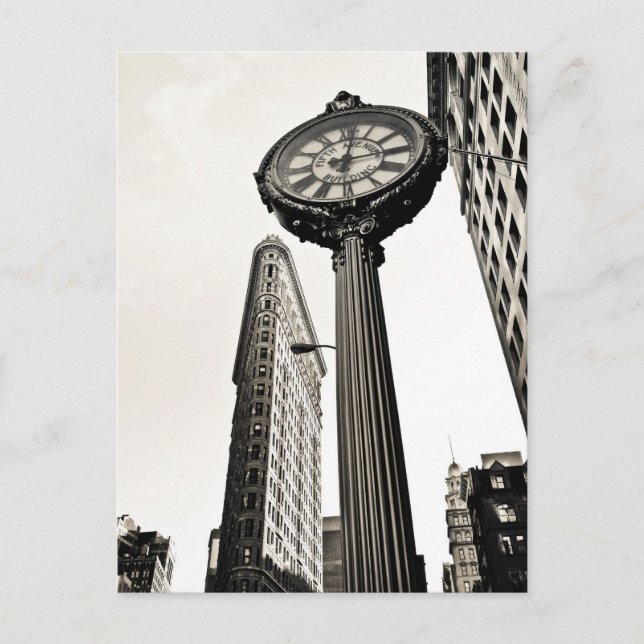 Carte Postale New York City - Flatiron Building and Clock (Devant)