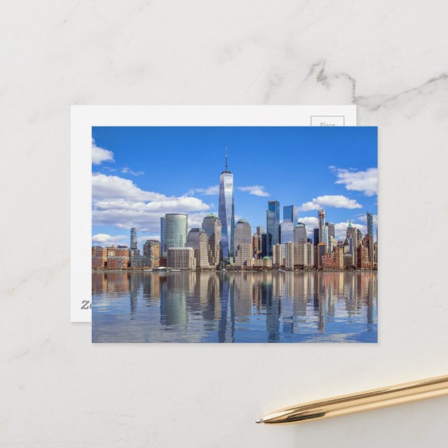 Carte Postale New York City Freedom Tower Skyline (Devant/Arrière en situation)