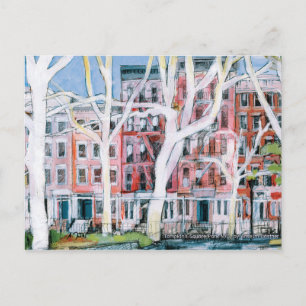 Carte Postale New York City, le parc Carré de Tompkin en hiver