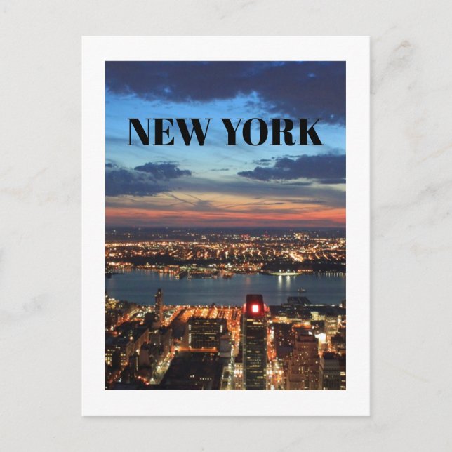 Carte Postale New York City Newyork Skyline Builds Night Sky (Devant)