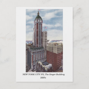 Carte Postale New York City NY, The Singer Building vieille cart