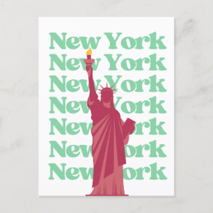 Carte Postale New York City Rose Vert NYC Voyage  