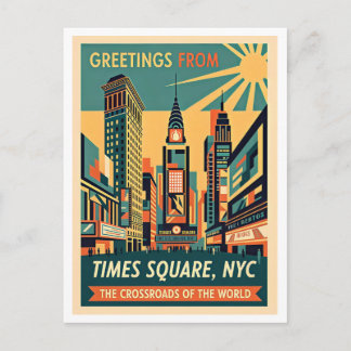 Carte Postale New York City Times Square Rétro