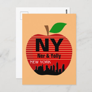 Carte Postale New York Custom Noms La Grosse Pomme