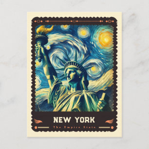 Carte Postale New York Inspiré de Vincent Van Gogh