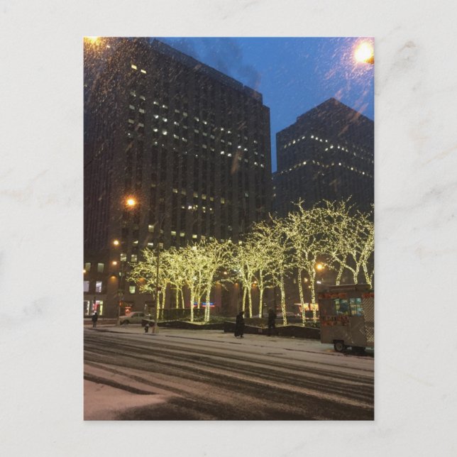 Carte Postale New York Jour de la neige Hiver Midtown Manhattan (Devant)