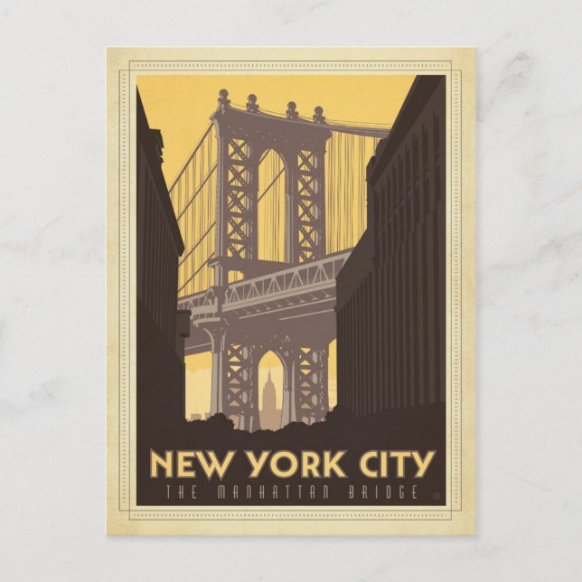 Carte Postale New York | Le pont de Manhattan (Devant)