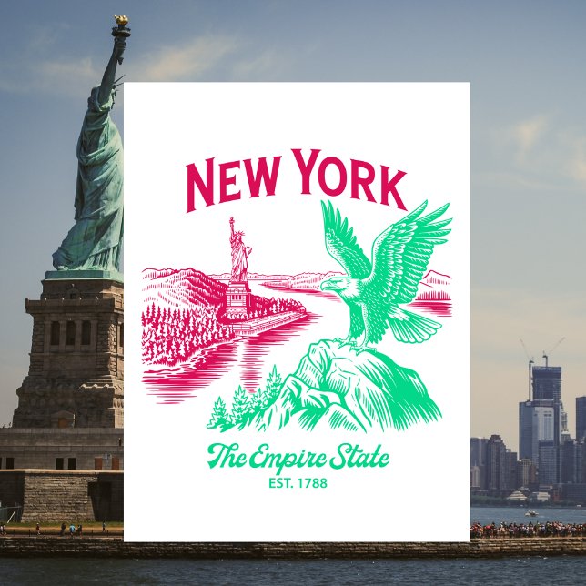Carte Postale New York L'État Empire. Établie en 1788 Aigle roya (New York)