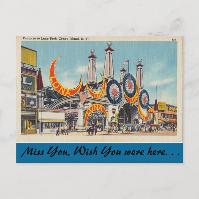 Carte Postale New York, Luna Park, Coney Island (Devant)