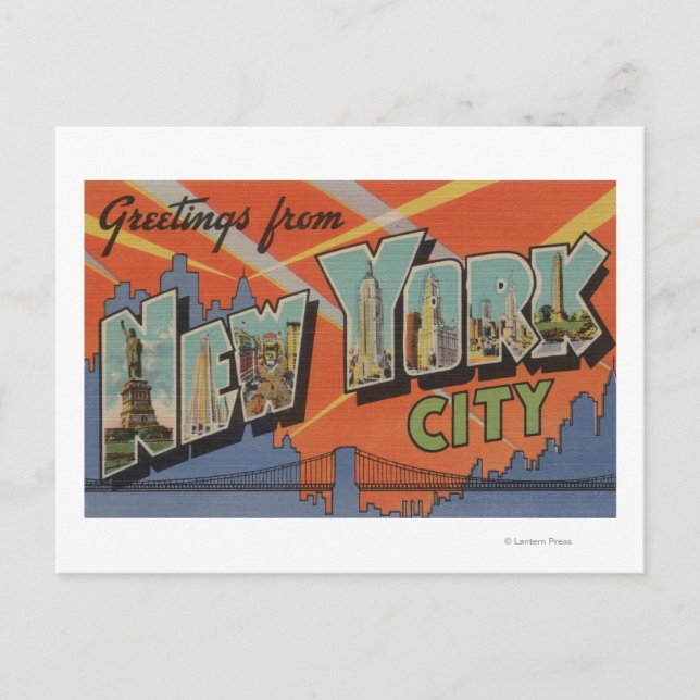 Carte Postale New York, New York - Scènes de grandes lettres (Devant)