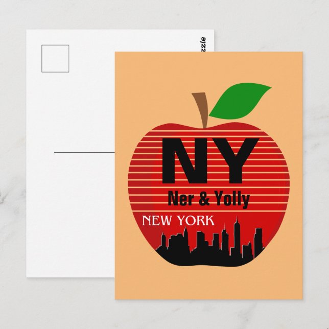 Carte Postale New York Noms Personnalisés La Grande Pomme (Devant / Derrière)