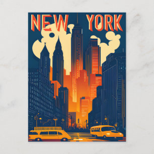 Carte Postale New York par nuit, Voyage