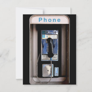 Carte Postale New York Public Pay Phone, Retro Phone Booth