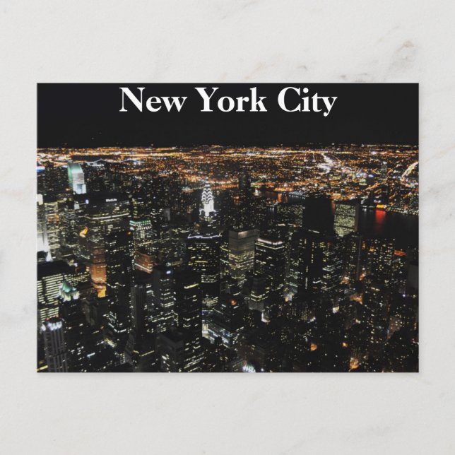 Carte Postale New York Skyline la nuit (Devant)
