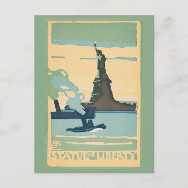Carte Postale New York - Statue de la Liberté (1916) (Devant)