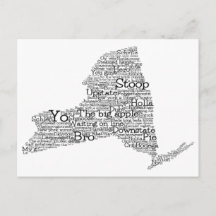 Carte postale New York USA Slang Word Art Map