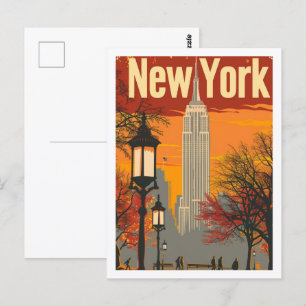 Carte Postale New York USA Vintage célèbre Travel Place