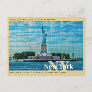 Carte Postale New York Ville Urbaine Hudson River Statue De La L