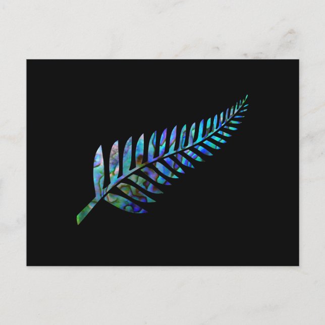 CARTE POSTALE NEW ZEALAND FERN SIMPLE PAUA (Devant)