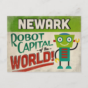 Carte Postale Newark New Jersey Robot - Funny Vintage