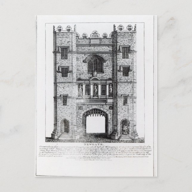 Carte Postale Newgate, Londres, pub. 1761 (Devant)