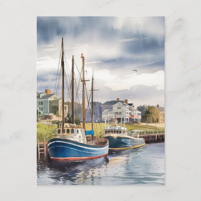 Carte Postale Newport, Rhode Island peinture de voilier (Devant)