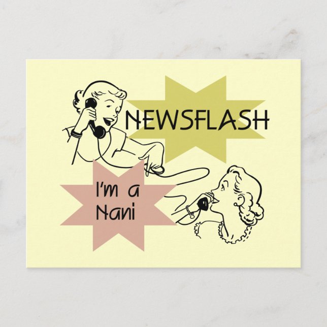 Carte Postale Newsflash Je suis un t-shirt et des cadeaux Nani (Devant)
