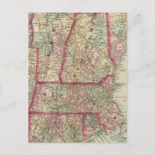 Carte Postale NH, Vt, Mass, RI, Conn
