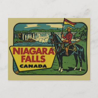 Carte Postale Niagara Falls Canada Vintage voyage avec Mountie