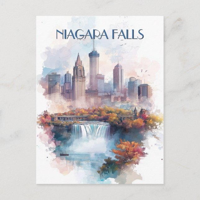 Carte Postale Niagara Falls et Buffalo City NY USA Travel (Devant)