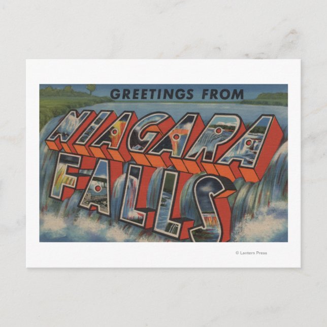 Carte Postale Niagara Falls, New York - Grandes Lettres Scènes 3 (Devant)