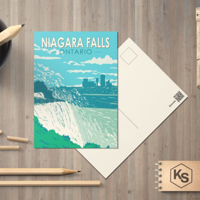Carte Postale Niagara Falls Ontario Travel Art Vintage (Créateur téléchargé)