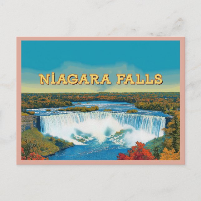 Carte Postale Niagara Falls - Superbe paysage de chutes d'eau (Devant)