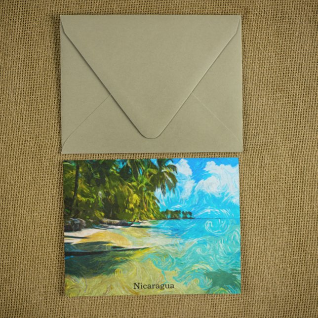Carte Postale Nicaragua Tropical Scenery Oil Paint Beach (Nicaragua Tropical Scenery Oil Paint Beach Postcard)