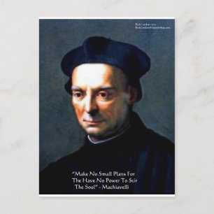 Carte Postale Niccolo Machiavelli "Power" Citation de sagesse Ca